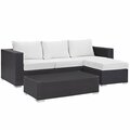 Modway Furniture Convene Outdoor Patio Sofa Set, Espresso White - 3 Piece EEI-2178-EXP-WHI-SET